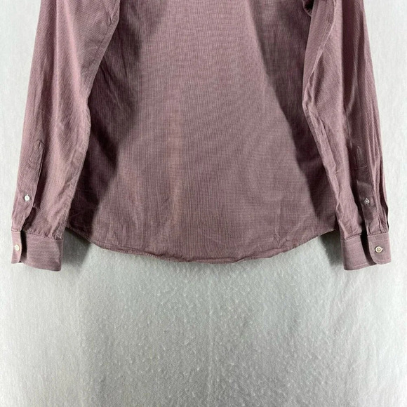 Trumaker Bobby Button Up Shirt Men Sz XL Red Micro Houndstooth Bobby Long Sleeve - Picture 9 of 13